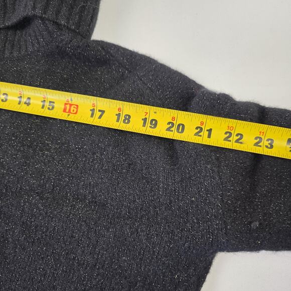 AllSaints Sweater‎ Womens Small Black Turtleneck Metallic Wool Yak Blend WD407V - Picture 7 of 14